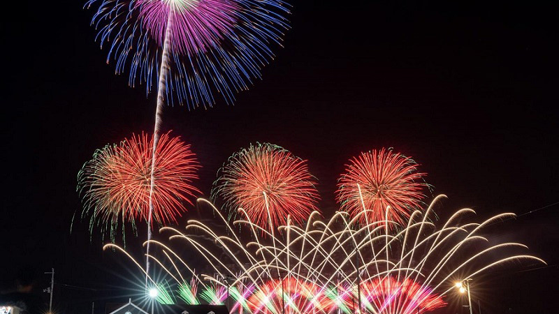 海辺の夜空を彩る、鮮やかな「花」