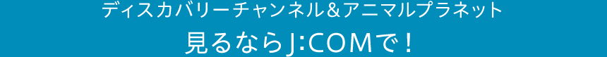 ディスカバリーチャンネル&アニマルプラネット 見るならJ:COMで！