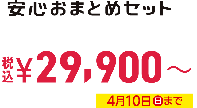 安心おまとめセット税込 29,900円