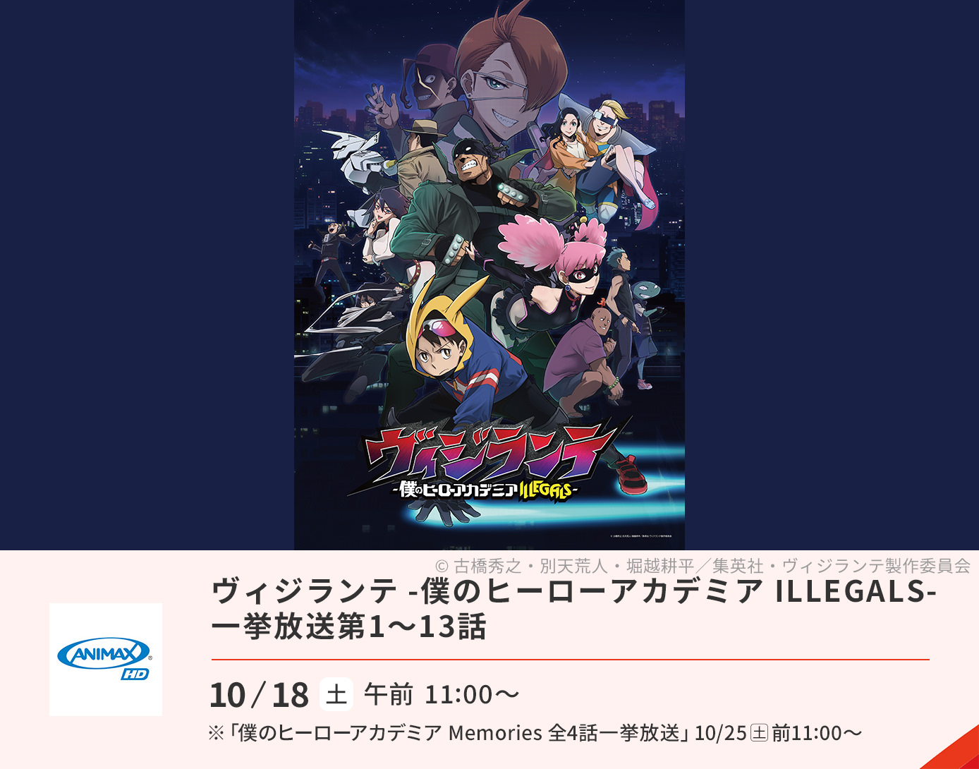 ヴィジランテ -僕のヒーローアカデミア ILLEGALS-一挙放送第1～13話