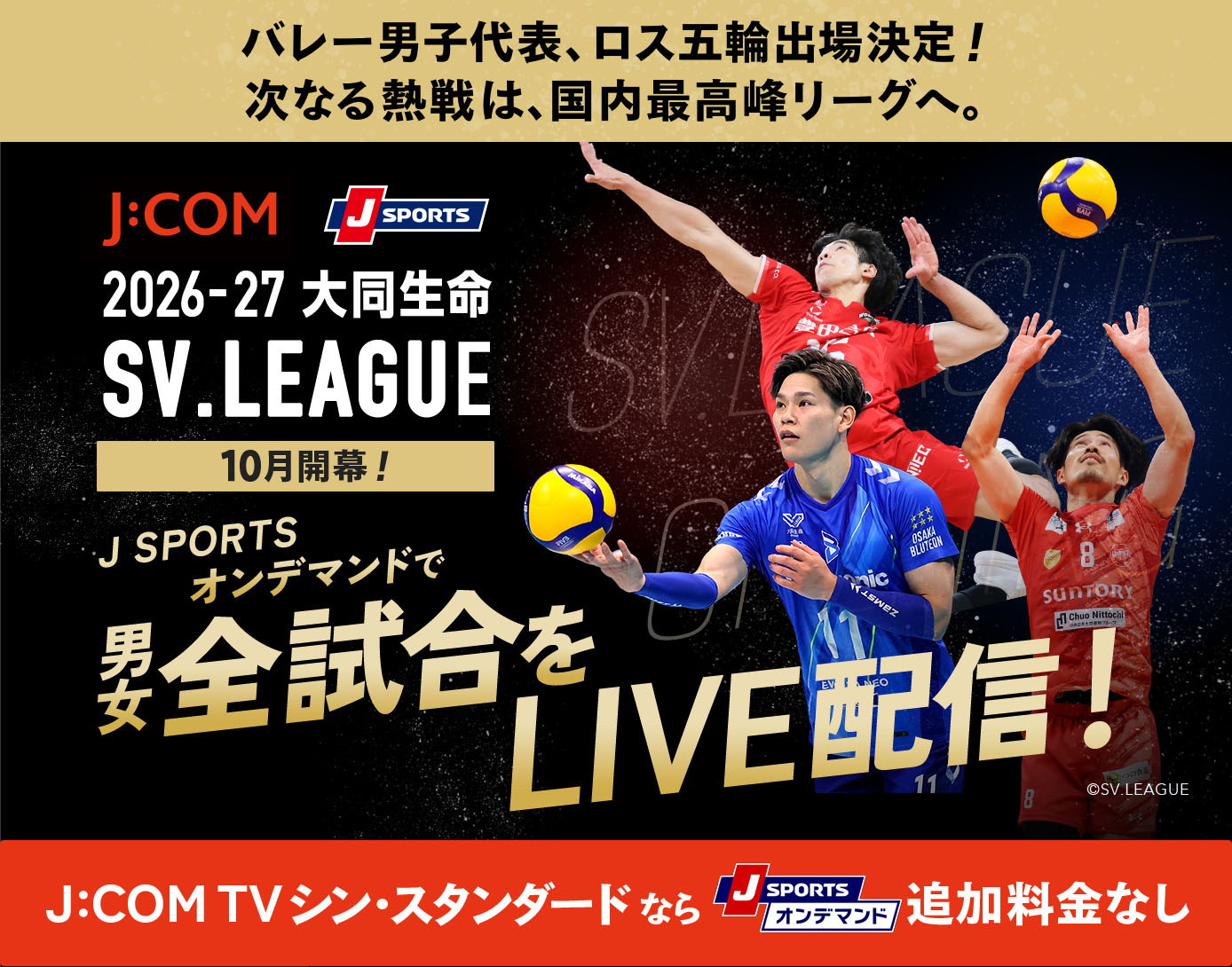 SVリーグ(バレーボール)特集 - 日程･放送配信予定 - J:COM